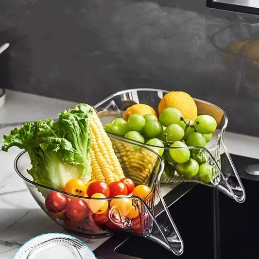 Kit Cesta de Drenagem para Legumes e Verduras Maravilhas do Mundo Moderno