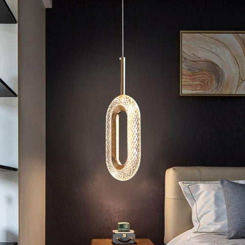 Pendente Vintage Oval de Cristal Iluminação Elegante