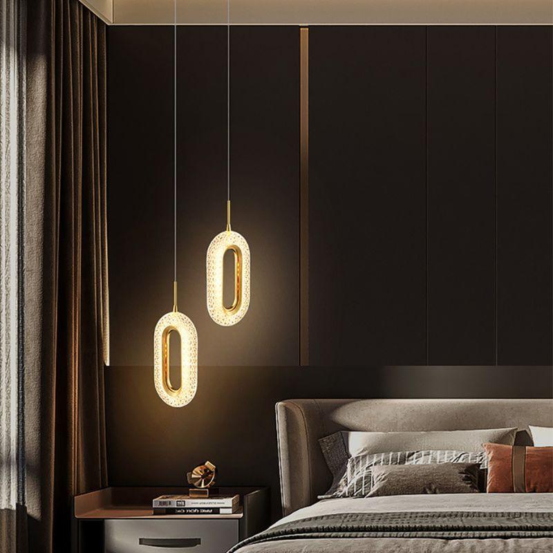 Pendente Vintage Oval de Cristal Iluminação Elegante